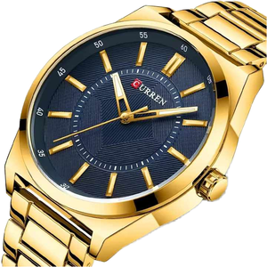Montre-bracelet décontractée Curren 8407 pour homme, classique, étanche, lumineuse, en acier inoxydable, avec verre en alliage, mouvement à quartz - Product Image 1
