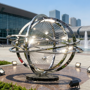 Sphère armillaire en métal, sculpture décorative, globe rond fait main, ornement pour la maison, le bureau, cadeau promotionnel - Product Image 1