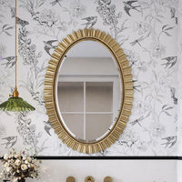 Miroir de salle de bain vintage anti-buée de style français, miroir intelligent LED en bois en forme d'alien, garantie 3 ans, pour lavabo mural