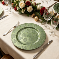 Assiettes de présentation en plastique personnalisées avec motif flocon de neige en relief pour la location d'événements festifs et la décoration de table de Noël
