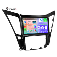 Podofo Android Voiture Stéréo Double Din 4 + 64G 9 ''Sans Fil Carplay Android Auto pour Hyundai Sonata 2010-2015 IPS DSP GPS RDS WIFI