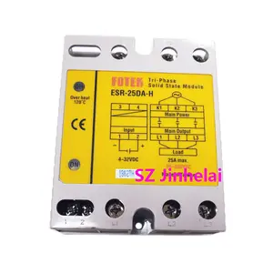 Novo e Original FOTEK ESR-25DA 40DA 60DA 80DA 100DA-H Relé de Estado Sólido 3 Fase SSR Triac Alta Tensão