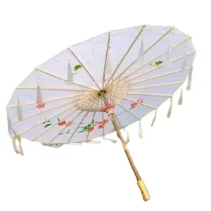 Hanfu Women's Oil Paper Umbrellas Tassels Photos Props Dance Performances Decorations Ancient Costumes Catwalk Parasol Sunshade