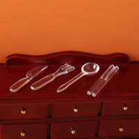 Mini-couverts à l'échelle 1:6, couteaux, fourchettes, cuillères, baguettes, modèle pour maison de poupée BJD, vaisselle miniature, accessoires de jeu d'imitation DIY