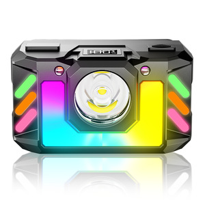 ไฟฉายคาดศีรษะดิจิตอลแบบปรับแต่งได้พร้อมไฟ RGB แบบชาร์จไฟได้ ไฟฉายคาดศีรษะ LED ขนาดเล็กพกพาสะดวกสำหรับใช้งานกลางแจ้ง - Product Image 1