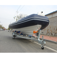 Bateau pneumatique bleu foncé de 18 pieds, modèle Rib 540, certifié CE, en PVC ou Hypalon, bateau de mer RIB-540B