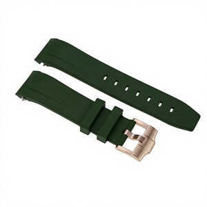 Bracelet de montre SKX007 en caoutchouc vulcanisé vert avec boucle solide, trous de 1,8 mm et 2,5 mm, largeur de 22 mm - Product Image 6