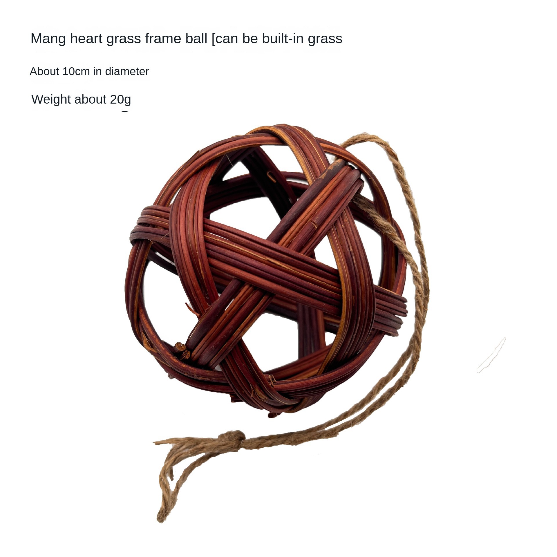 10cm Water Grass Mango Heart Straw Frame Bal