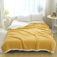 Vente en gros de couvertures en sherpa super douces de haute qualité pour l'hiver, couvertures en flanelle épaisses
