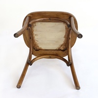 Chaise de salle à manger vintage à dossier en tige, structure en bois massif courbé, assise en tissu rembourré, chaise d'appoint rétro pour la maison et les restaurants