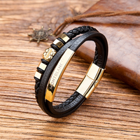 Bracelet de qualité imprimé personnalisé Bracelet en cuir pour homme Bracelet en cuir tressé Bijoux pour homme Bracelet en cuir