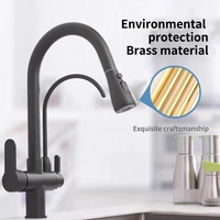 Heiß kaltwasser mischer 360 Rotation Kupfer Messing Pull Spring Küchen armatur Moderne Trinkwasser filter reiniger Filtration