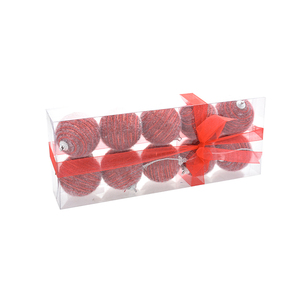 Juego de 10 Bolas de Plástico Rojas con Purpurina para Decoración Festiva, Colgantes, Diámetro 6 cm - Product Image 1