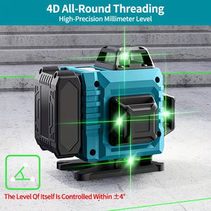 Набор лазерного уровня на 16 линий, 360° 4D самовыравнивающийся лазерный уровень с перекрестными линиями, поворотное основание и 2 аккумулятора для строительства - Product Image 6