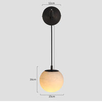 Lampe murale moderne en laiton simple lumière de luxe chambre à coucher chevet hôtel villa salon espagnol lampe murale boule d'albâtre naturel