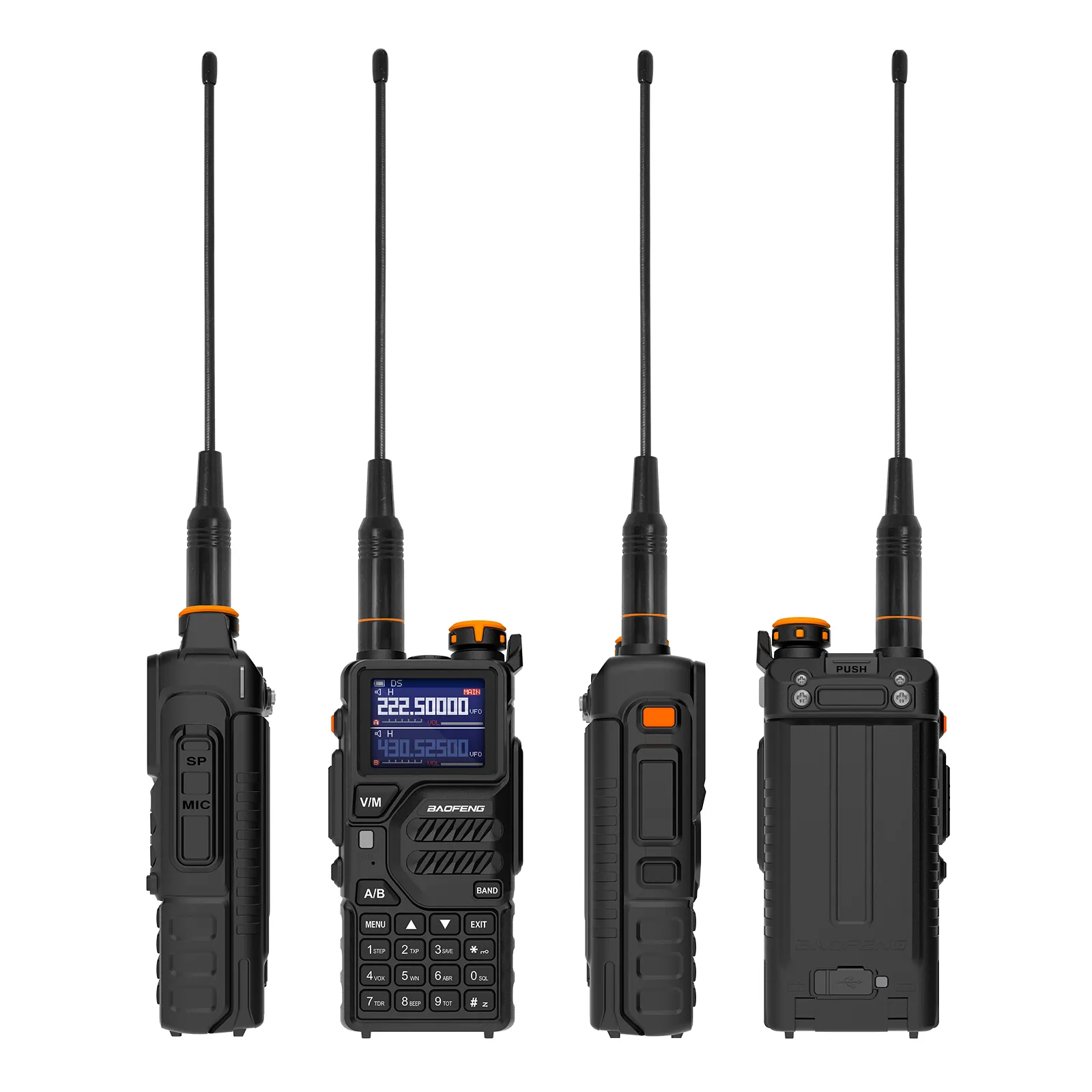 Radio portátil Baofeng K5PLUS de 10W, recepción meteorológica Multibandas, DTMF, FM, transceptor aficionado, Radio bidireccional