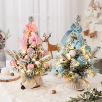 30cm 40cm Beflockter Zedernholz-Weihnachtsbaum in Rosa, Blau, Rot, Gold für Schlafzimmer, Büro, Feiertagsdekoration, Geschenk