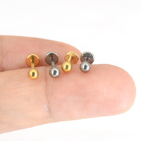 Piercing F136 G23 en Titane 3mm, Style Basique, à Filetage Externe, Dos Plat, pour Oreille, Lèvre, Nez, Bijou de Mariage