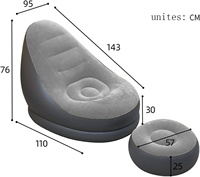 Chaise double en PVC chaise longue canapé gonflable pouf avec repose-pieds chaise inclinable pliante extérieure
