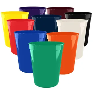 大容量可重复使用塑料杯，带标志定制标志印刷8盎司16盎司24盎司32盎司体育场杯