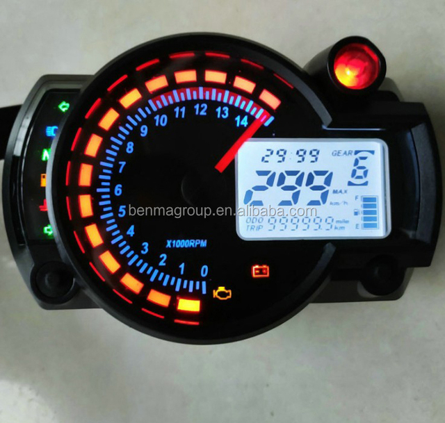 Universal Adjustable Speed Electronic Digital Odometer LCD Instrument for Off-road Motorcycles Speedometer