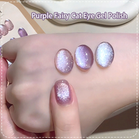 Gel de gelée violet avec logo personnalisé Cat Eye Flash Pigment Gel Polish