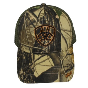 <span class=keywords><strong>Gorra</strong></span> de camionero de poliéster con cierre de aro, gorro de béisbol verde bordado con malla de camuflaje - Product Image 2