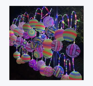 ลูกบอลยางเรืองแสงขนาด 9 นิ้ว ราคาประหยัด ของเล่นเด็ก ลูกบอลเด้งดึ๋ง เรืองแสงในที่มืด ลูกบอล LED สำหรับสระน้ำ ชายหาด สว่างสดใส สำหรับเด็ก - Product Image 1