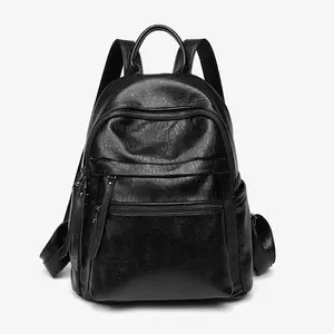 Backpack women's large capacity 2023 new fashion easy to take soft leather anti-theft backpack student backpack leisure travel b