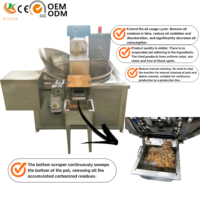 Friteuse industrielle à gaz grande capacité avec filtration automatique de l'huile pour la transformation des aliments frits
