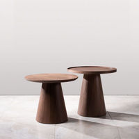 Table basse ronde en bois de bouleau de style Wabi-sabi industriel de haute qualité pour salon