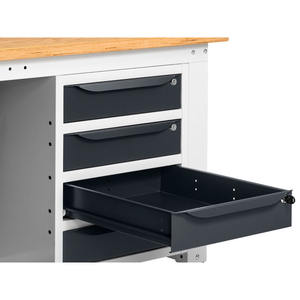 Fami WORK2005 Établi réglable de 200cm avec plateau en bois bicolore, armoire et 4 tiroirs - Product Image 6