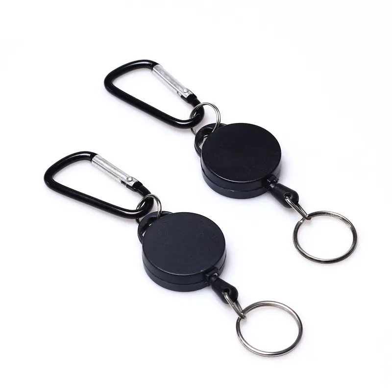 נשלף Keyring ניילון חוט Keychain קליפ למשוך ספורטיבי מפתח טבעת אנטי איבד מזהה כרטיס מחזיק מפתח שרשרת