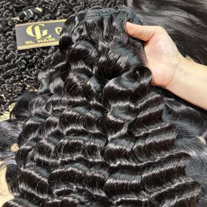 批发原装印度发束 15A 双拉伸未加工处女发 浅色深波浪发束 - Product Image 1