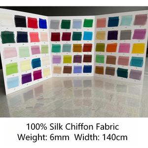 Tissu en mousseline de soie 100% 6 MM, léger, teint, fin, transparent, pour écharpe, robe <span class=keywords><strong>d</strong></span>'été - Product Image 6