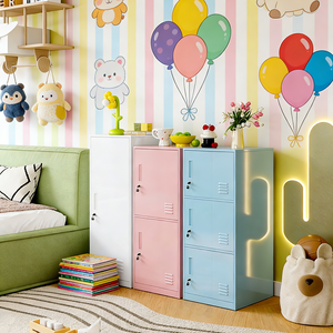 <span class=keywords><strong>ตู้</strong></span>เก็บของเหล็กเคลือบสีฝุ่นแบบซ้อนได้ 1-4 ประตู ปรับแต่งได้ พร้อมกุญแจล็อค หลายสีให้เลือก สำหรับห้องนอนเด็ก - Product Image 4