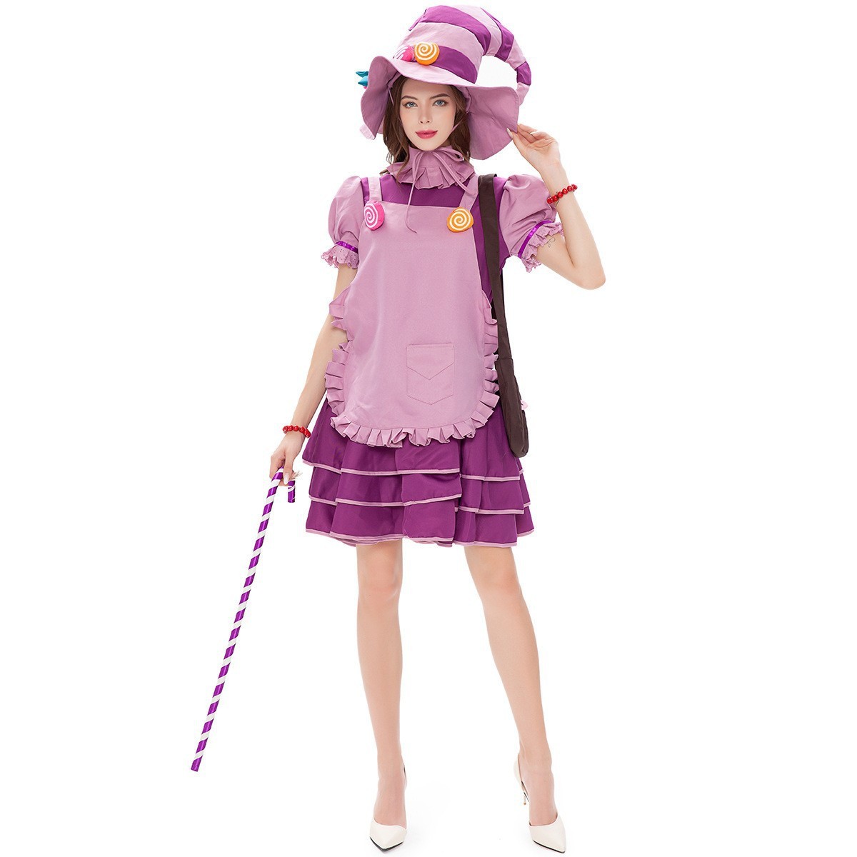 2168 Morado Adulto [Gorro, Ropa, Delantal, Bufanda, 2 Pulseras, Bolso de Hombro]