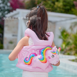 Chaleco de Natación Inflable para Niños, Diseño de Unicornio Arcoíris, Ayuda de Flotabilidad para Niños, Uso en Piscina - Product Image 4