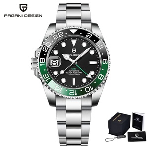 PAGANI DESIGN – montre mécanique de luxe pour hommes, boîtier en acier inoxydable, lunette en cristal saphir, GMT automatique, étanche à 100m - Product Image 1