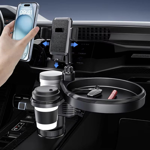 thumbnail image 2 of Universal Adjustable Car Cup Holder Tray Food Table With Phone Mounting Stand 2 of 13