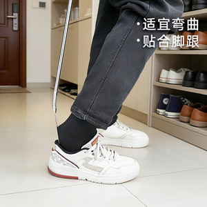 Yinste Spring <b>Shoe</b> Horn Stainless Steel Wooden Handle Long Short Style <b>For</b> <b>Elderly</b> Pregnant Women Assistance - Product Image 4