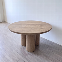 Ensemble de table à manger RH OSLO CYLINDER en chêne, 6 places, moderne, fait main, en bois massif, convertible, stable, élégant, meubles de salon, assemblé