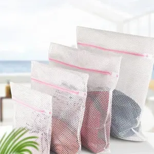 X أكياس غسيل الغسيل ذات الغلق الصافي الخشن بسحاب الملابس القذرة الملابس الداخلية منظم تنظيف الحقيبة غسالة المنزلية - Product Image 4