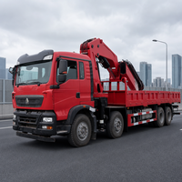 Grue à flèche articulée de 16 tonnes montée sur camion 8x4, grue à bras pliable pour les projets de construction et de logistique en Afrique