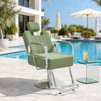 Chaise de barbier moderne en acier pour salons de coiffure