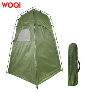 เต็นท์อาบน้ำ WOQI ขนาด 120x120x195 ซม. กันน้ำ เต็นท์เปลี่ยนเสื้อผ้าแบบพกพาสำหรับใช้งานกลางแจ้ง พร้อมเสา สมอบก เชือก สีเขียวทหาร - Product Image 4