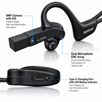 Écouteurs IA avec caméra 8MP EIS 1080P, BT5.3 WiFi6, étanches IP65, commande vocale KWS, double microphone ENC, carte TF 32 Go, usine OEM