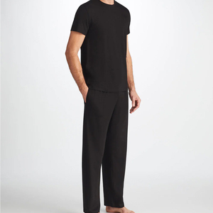 Set da salotto in Jersey organico t-shirt da <span class=keywords><strong>uomo</strong></span> e pantaloni da salotto Modal <span class=keywords><strong>pigiama</strong></span> personalizzato a maniche corte - Product Image 4