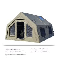 Tente de camping gonflable Dericsson pour l'extérieur, grande tente familiale à 2 chambres, 3,6*4,8m, tente gonflable
