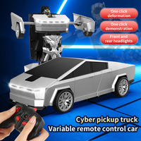 Coche Robot Transformable con un Clic, Control Remoto de 4 Canales, Alcance de 20 m, Derrape de 360 Grados, Batería AA, Uso Interior/Exterior, Edades 5-14